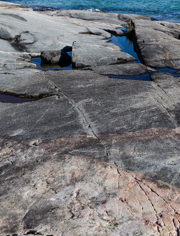 Striated Bed Rock at Katherines Cove, Lake Superior Provincial Park, Ontario