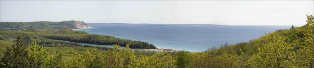 North Bar Lake and Platte Point Bay, Lake Michigan from Pierce Stocking Drive Overlook, Sleeping Bear Dunes, 2007